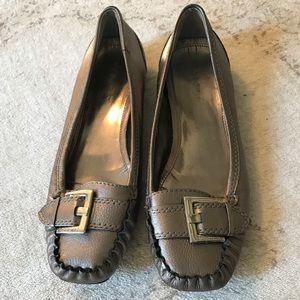 Silver BCBG Generation Buckle Flats